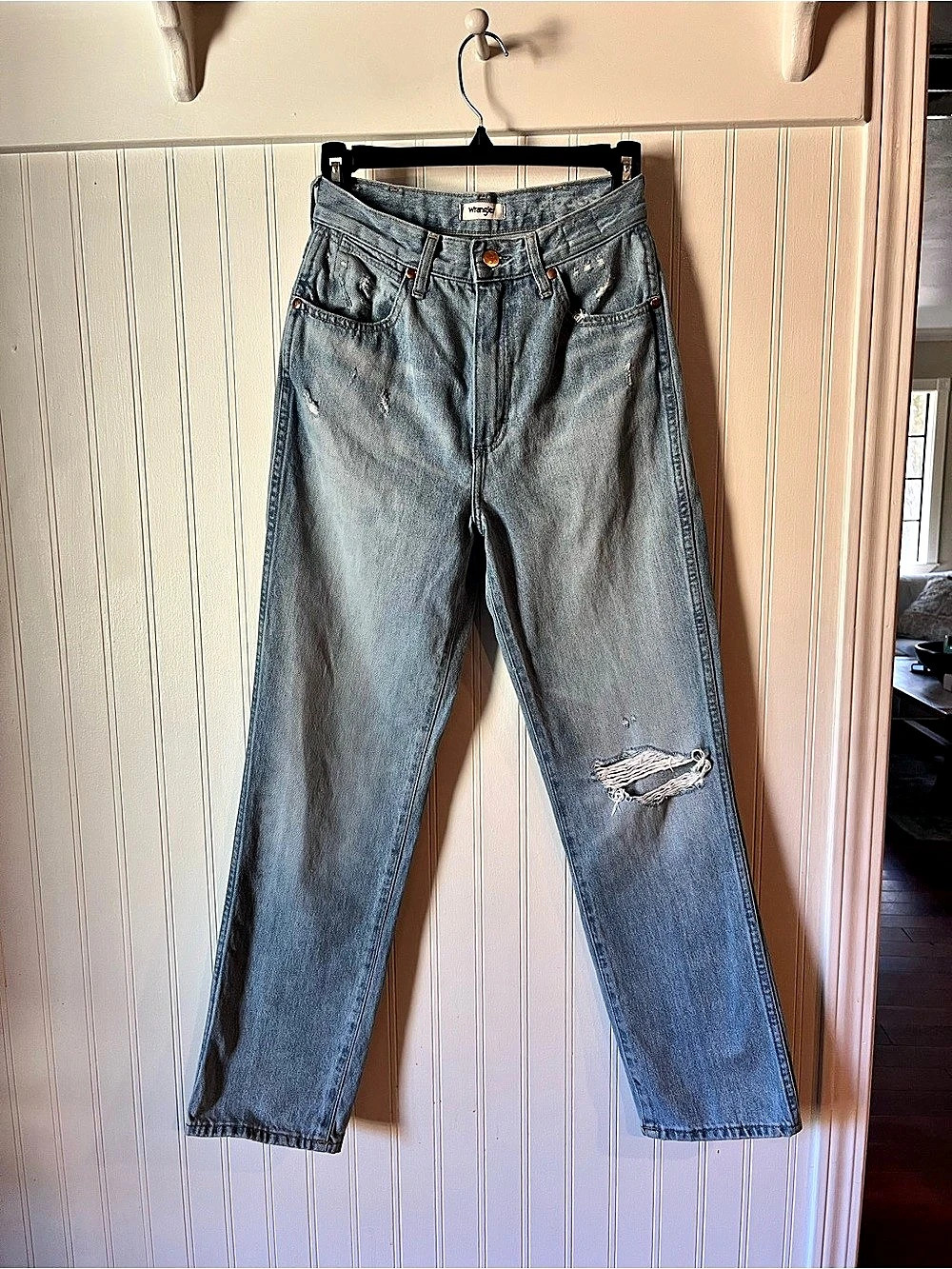 Wrangler Wild West High Rise Straight Leg Jeans Blue Waist 26
